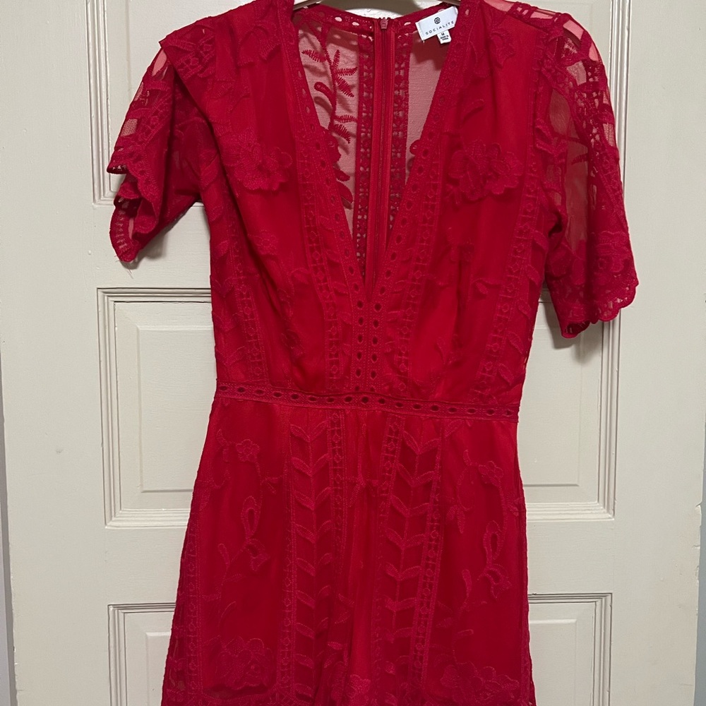 Socialite Red Lace Jumpsuit